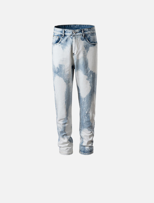 Fashion Contrast Washed Distressed Jeans For Men And Women