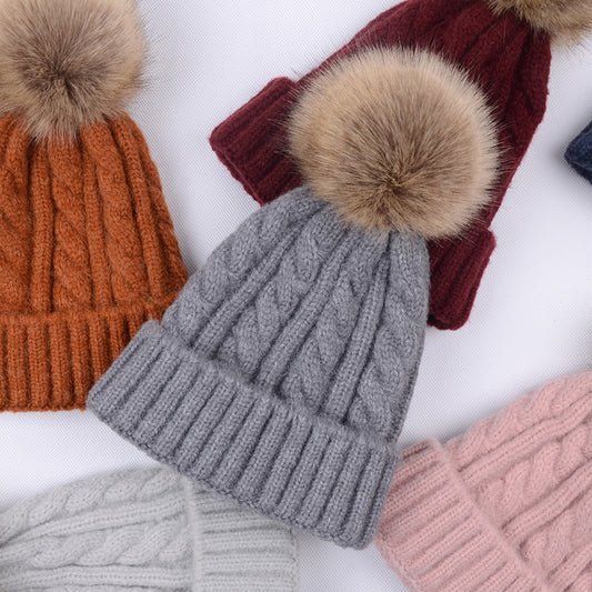 Fashion Hat Women's Autumn And Winter Wool Ball